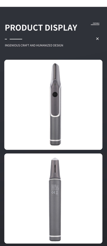 Grey Men's electric hair trimmer with retractable design and USB charging