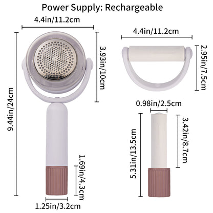 2-in-1 Fabric Shaver & Sticky Roller - USB Rechargeable Lint Remover