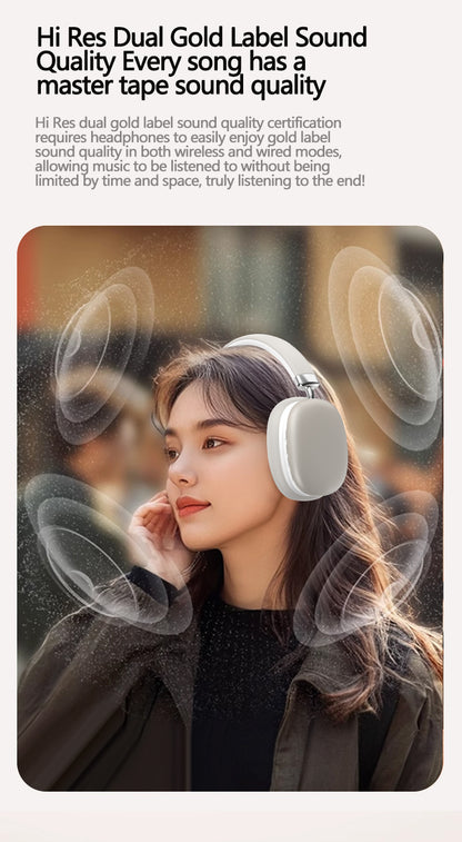 Pink Wireless Bluetooth Headphones - Over-Ear, Deep Bass, Foldable, Long Battery Life