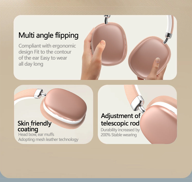 Blue Wireless Bluetooth Headphones - Over-Ear, Deep Bass, Foldable, Long Battery Life