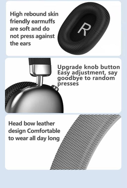 Black Comfortable Over-Ear Headphones - Hi-Fi Sound, Long Battery, Swivel Control