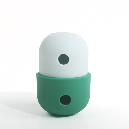 2 Pcs White And Green Interactive Pet Treat Dispensing Ball - Food-Grade Silicone Rolling Toy for Dogs with 1.5 cm Leakage Hole