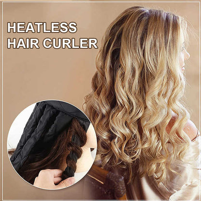 Black Heatless Octopus Hair Curlers 2-Pack - 50cm Soft Fabric Curling Rods for Effortless, Damage-Free Curls