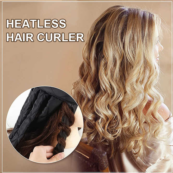 Brown Heatless Octopus Hair Curlers 2-Pack - 50cm Soft Fabric Curling Rods for Effortless, Damage-Free Curls