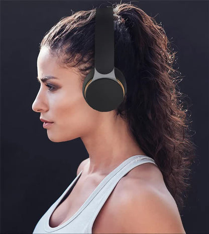 Light Green Wireless Bluetooth Headphones with Noise Reduction - Heavy Bass, Long Battery Life, TF Card Support