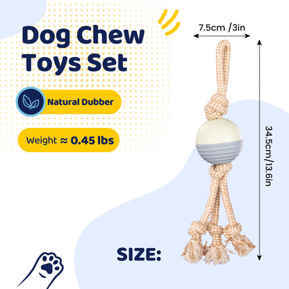 Durable Knot Rope and Ball Dog Toy - Interactive Chew and Tug Play for Pets