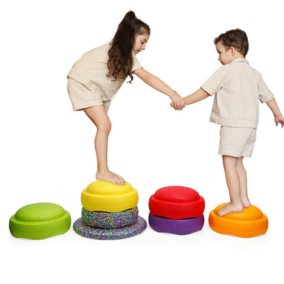 Rainbow Balance Stepping Stone - Sensory Training Toy for Kids, Blue circle Step