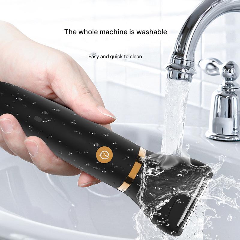 3-in-1 Men's Electric Body Groomer & Hair Clipper Kit - Waterproof, USB-C Rechargeable with Charging Dock(black)