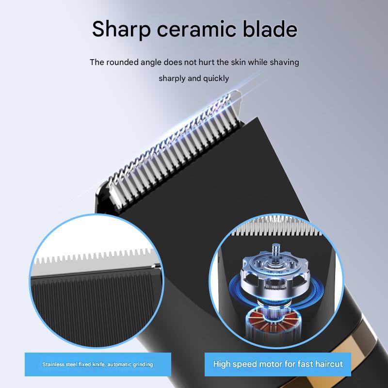 3-in-1 Men's Electric Body Groomer & Hair Clipper Kit - Waterproof, USB-C Rechargeable with Charging Dock(Upgraded gray)