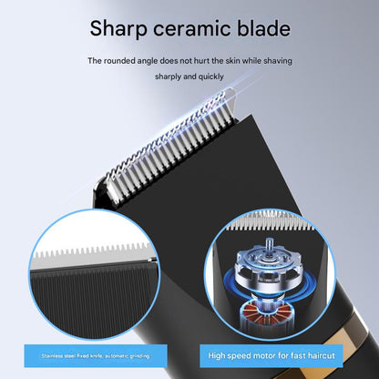 3-in-1 Men's Electric Body Groomer & Hair Clipper Kit - Waterproof, USB-C Rechargeable with Charging Dock(Upgraded gray)