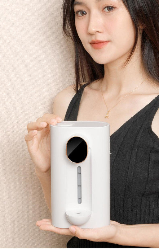 Smart Automatic Mouthwash Dispenser - Wall-Mounted, 3 Adjustable Levels, LED Display & Magnetic Cups(white)