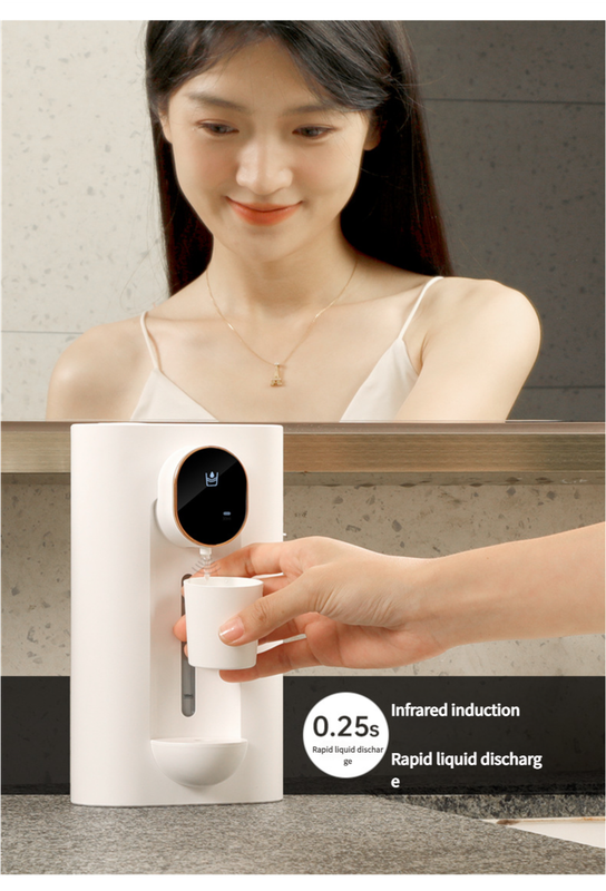 Smart Automatic Mouthwash Dispenser - Wall-Mounted, 3 Adjustable Levels, LED Display & Magnetic Cups(white)