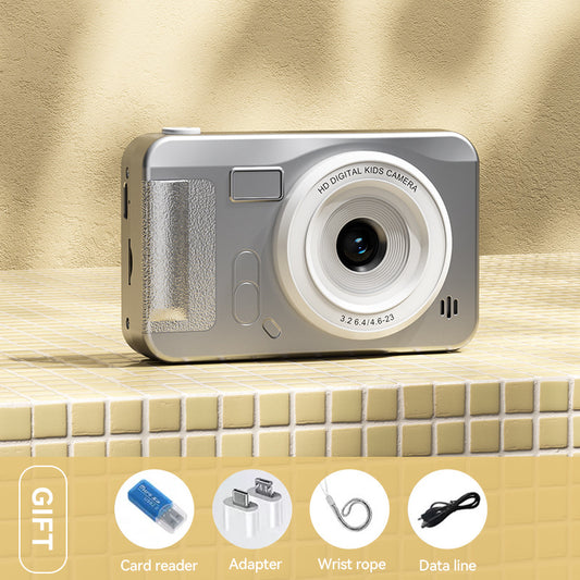 Student HD Digital Camera - 44MP, 8x Zoom, Autofocus, Dual Lens, Type-C Charging (Silver)