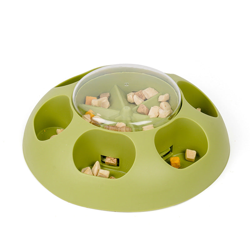 Interactive Pet Slow Feeder & Puzzle Toy - Press to Dispense Food, Improves Digestion(green)