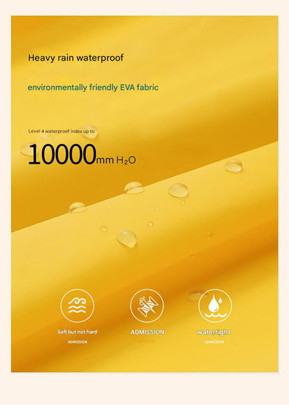 White Women's Long Waterproof Raincoat with Hood and Visor - Stylish Rain Jacket (Size - M)