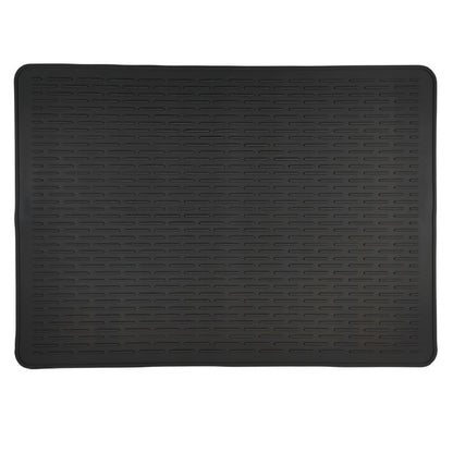 Black Extra Large Silicone Countertop Protector & Dish Drying Mat - Dishwasher Safe (76x53cm)