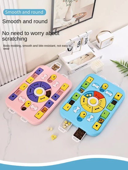 Pink Advanced Interactive Dog Puzzle Toy - Multi-Mechanism Treat Dispensing Slow Feeder for Mental Enrichment