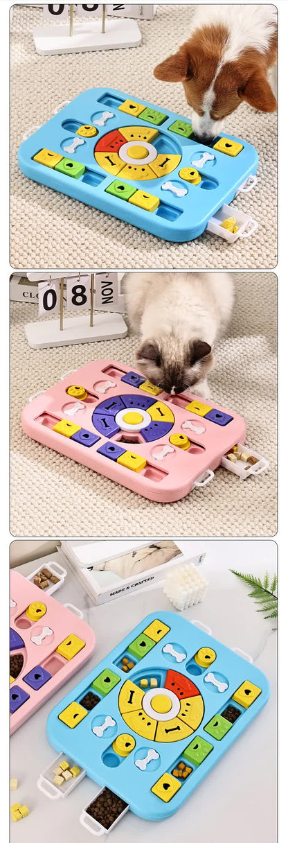 Pink Advanced Interactive Dog Puzzle Toy - Multi-Mechanism Treat Dispensing Slow Feeder for Mental Enrichment