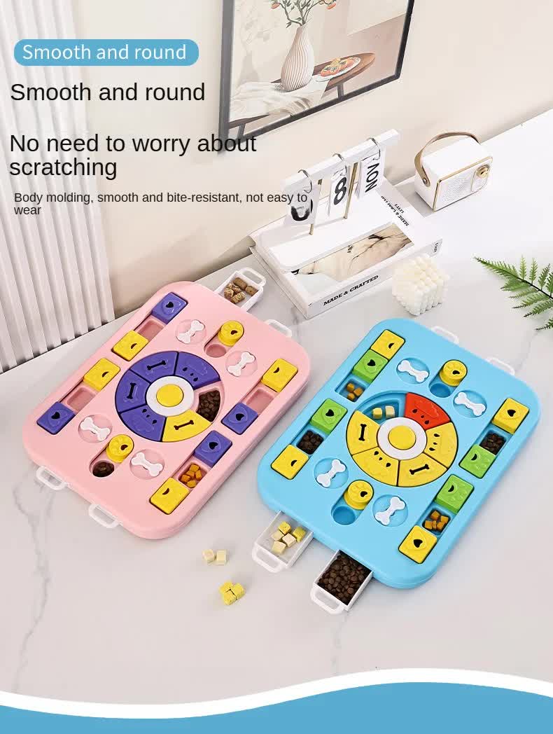 Blue Advanced Interactive Dog Puzzle Toy - Multi-Mechanism Treat Dispensing Slow Feeder for Mental Enrichment