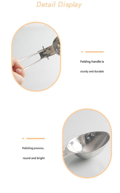 Silver 304 Stainless Steel Folding Camping Spatula  - 2 Pack Compact & Portable Outdoor Cooking Utensils