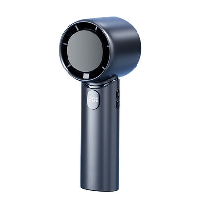 Blue Mini Bladeless Handheld Fan - USB Rechargeable, Quiet Portable Desk Fan