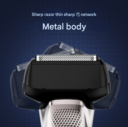 Silver Reciprocating 5-Blade Beard Trimmer - Waterproof Electric Razor for Full-Body Use