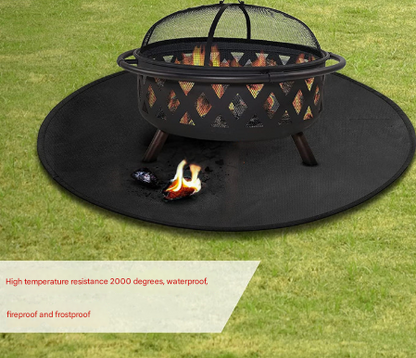 30-Inch Black Fireproof Mat for Fire Pit and BBQ - Silicone Coated