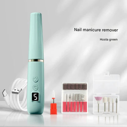 Portable Electric Nail Drill Machine Kit - 18000 RPM, 5-Speed, USB-C Rechargeable with LED Display(Green)