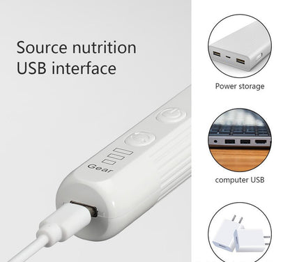 Portable Electric Nail Drill Pen Kit - USB-C Rechargeable, 3-Speed, High Torque, Low Heat(white)