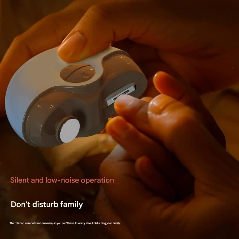 Black Electric Nail Clipper & Filer - 2 Speed, Low Noise, Safe for Babies (1yr+) & Adults