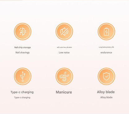 Black Electric Nail Clipper & Filer - 2 Speed, Low Noise, Safe for Babies (1yr+) & Adults