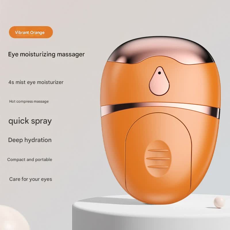 Portable Nano Mist Eye Massager & Humidifier - USB-C, Hot Compress, Wrinkle Reduction & Deep Hydration(orange)