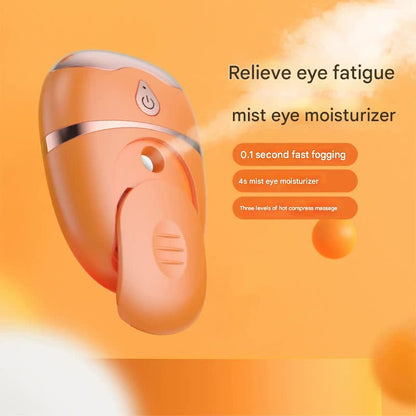 Portable Nano Mist Eye Massager & Humidifier - USB-C, Hot Compress, Wrinkle Reduction & Deep Hydration(orange)