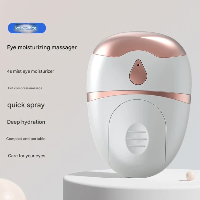 Portable Nano Mist Eye Massager & Humidifier - USB-C, Hot Compress, Wrinkle Reduction & Deep Hydration(White)