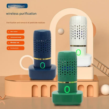 Wireless Fruit & Vegetable Purifier - Electrolytic Cleaning, Removes Residue, IPX7 Waterproof(white)