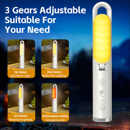 Multi-Function Folding LED Camping Lantern & Flashlight - USB Rechargeable, 3 Light Modes + SOS(Black)