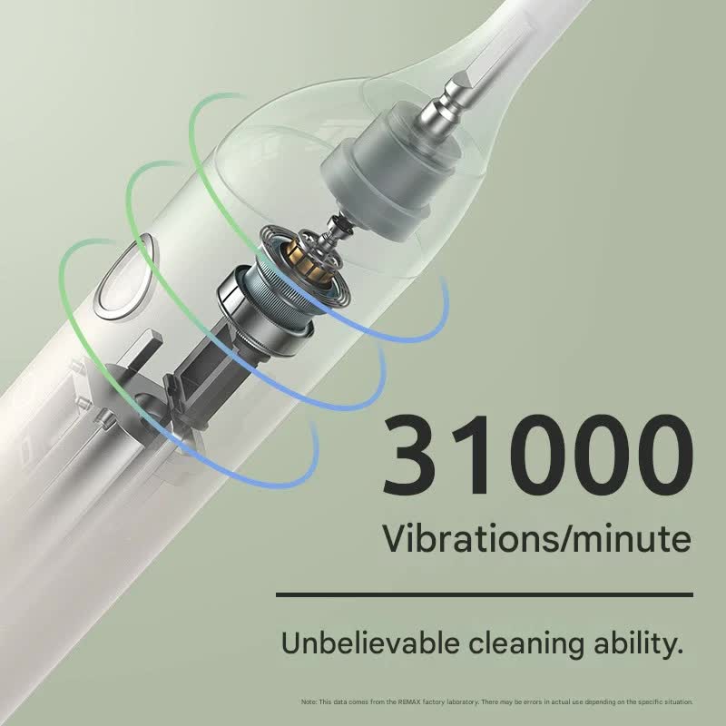 Sonic Electric Toothbrush with 31000 VPM, 4 Modes, 10000+ Soft Bristles, Travel Case & Charging Base(Green)