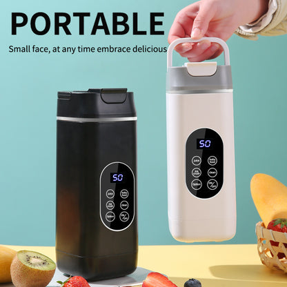 Wireless Portable Juicer Blender - 420ml, 12 Blades, 5-Hour Ice Storage, Digital Display & USB-C Charging(black)