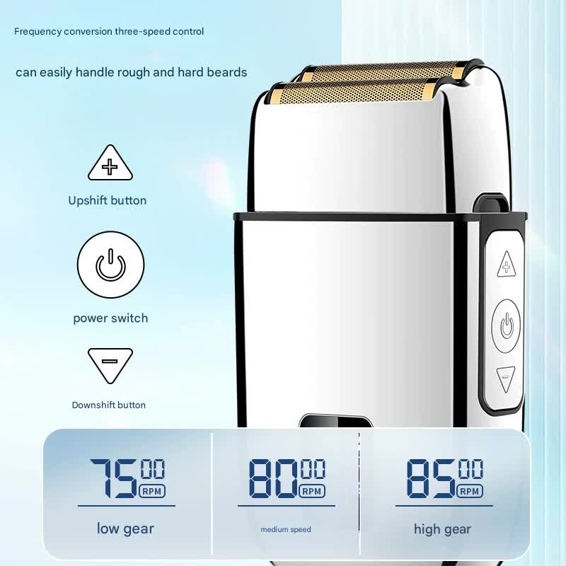 Professional Electric Foil Shaver for Men - 3 Speed Modes, LED Display, USB Rechargeable, Waterproof(gold)