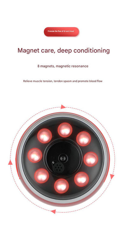 Smart Electric Cupping & Gua Sha Massager with Red Light Therapy & Magnetic Stones - 5 Levels, Rechargeable(white)
