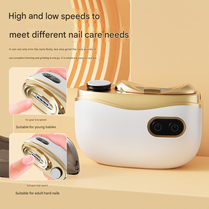 Electric Nail Clipper & Grinder - 2-in-1 Automatic Trimmer with 2 Speeds, Type-C Charging, Safe for All Ages(Gray)