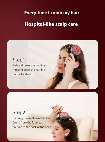 White Advanced Scalp Therapy Comb: Red/Blue Light, EMS & Serum Applicator