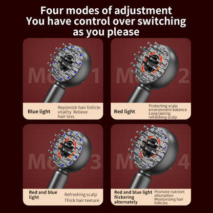 Grey Advanced Scalp Therapy Comb: Red/Blue Light, EMS & Serum Applicator
