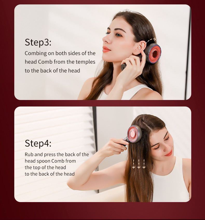 Grey Advanced Scalp Therapy Comb: Red/Blue Light, EMS & Serum Applicator