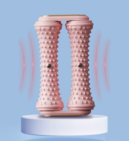 Grey Ergonomic Dual Foot Massage Roller - Deep Tissue Relief for Plantar Fasciitis, Arch Pain & Tired Feet