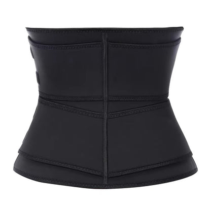 Size XL Black Womens Sweat-Enhancing Waist Trainer Belt - Dual Strap Zipper Tummy Control Cincher for Workout & Postpartum Shaping