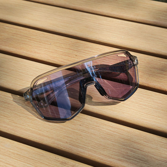 Grey frame and photochromic Grey lenses Photochromic Cycling Sunglasses - Lightweight TR90 Frame, HD Vision for Road Biking & Running