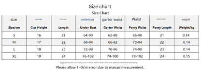 Size M Pink Elegant Floral Embroidered Sheer 5-Piece Lingerie Set - Bra, Thong, Garter Belt, Choker & Thigh Straps