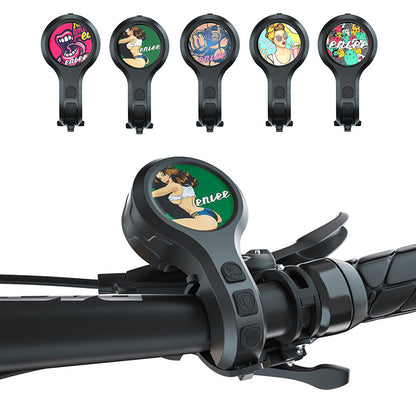 Black Style E Ultra-Loud Electric Bike Horn - 130dB USB Rechargeable, IPX6 Waterproof, Easy Mount Bicycle Safety Bell