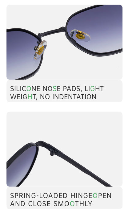 Purple Gradient Lenses Chic Oval Sunglasses for Women - UV400 Protection Lightweight Metal Frame, Comfortable Design